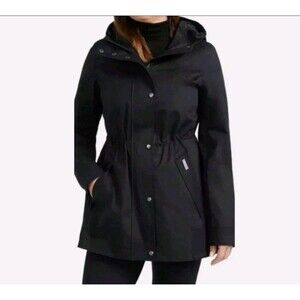 Hunter Ladies' Water Resistant Cotton Smock Rain Jacket - Black, size M  NWT